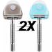 WOO LANDO Set of 2 Suction Cup Razor Holders for Shower & Bathroom - Sky Blue Easy Installation for Him & Her - Buy Online on GoSupps.com