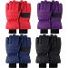 4 Pairs Kids Winter Ski Gloves Waterproof Snow Mittens Toddler Warm Full Finger Snow Gloves for Outdoor Activities Purple, Black, Red and Navy Blue 1 - 3 Years