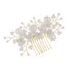 MERRYHAPY Bridal Comb Hair Gems for Women Floral Hair Accessories Bridal Hair Comb Pearl Wedding Hair Accessories Pearl Headpiece for Wedding Flower Hair Comb Bride Flower Pearl Manual
