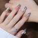 24Pcs/Set Press On Nails Long Ice Transparent Grey Camellia Flower Diamond Chain False Nails Acrylic Fake Nails Full Cover Nails Tips Artificial Finger Manicure Press on nails for Women and Girls - Buy Online on GoSupps.com