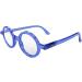 LONDON MOLE Round Reading Glasses - Transparent Blue 2.5x | Stylish Men's Women's Unisex Readers with Spring Hinges - Buy Online on GoSupps.com