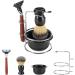 Luxury 4-Piece Shaving Set - Wooden & ABS Razor Stainless Steel Container Brush & Bowl - International Shipping Available - Buy Online on GoSupps.com