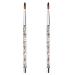 Yangyou 2Pc Rose Gold Kolinsky Sable Acrylic Nail Brush with Liquid Flow Glitter Nail Art Brush for Nail Art Tool 10