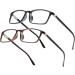 Blue Light Blocking Reading Glasses - 2 Pack Rectangle Readers for Men & Women | 0.5 Magnification Black & Brown - Buy Online on GoSupps.com