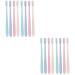 Minkissy soft toothbrush with handle 4 boxes 8 pieces oral care slim toothbrush adult toothbrush manual toothbrush camping toothbrush toothbrush with cap friendly portable for