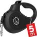 Dog is K nig roller leash dog leash 5m for small & large dogs |High quality dog leash extendable with a comfortable handle |Robust pull -out leash |Smart brake system |15-50kg L |5m |Up to 50kg of night black