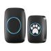Wireless touches litter bells/dog ring buzzer intelligent LED flash for dogs for dogs waterproof door bell with 300 m range 60 ringtones and 5 steps Adjustable volume black 1 transmitter +1 receiver