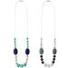 DBhehean 2PCS Baby Teething Necklace for Mom to Wear  Babies Sensory Nursing Necklaces  Sensory Jewelry Teether Toys for Kids Baby Shower Birthday New Year Gift
