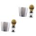 2 sets of beard brush set barber soap shell men beard brush beard care brush men shaving set shell for shaving brush beard razor razor vintage stainless steel 304 brush holder man 7.8x7.2cmx2pcs silver x 2 pieces