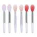 Silicone Lip Brushes Mini Lip Scrub Brush Reusable Lip Balm Applicators for Lip Care 6PCS Lipstick Brush