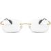 FEISEDY Fashion Rimless Reading Glasses - Blue Light Blocking Anti-Glare 1.5x Magnification Metal Frame - B2983 Golden - Buy Online on GoSupps.com