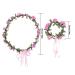 Boho Flower Headband Set - Festival & Wedding Accessories for Women & Girls (White & Pink) - Buy Online on GoSupps.com