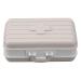 6 Compartment Mini Pill Box Luggage Shaped Sealed Plastic Pill Box for Travelers on The Go (Beige)