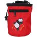 AMC Rock Climbing Panda Embroidered Chalk Bag with Zipper Pocket Red 6" H x 4" D