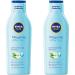 NIVEA Sun Nursing After Sun Lotion (250 ml) lotion with skin-calming effect after sunbathing after sun with organic aloe vera and hyaluron for 48h moisture (pack with 2) 1 ml (2 pack)