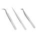 Quewel Eyelash Extension Tweezers Set Eyelash Applicator Tool Curved and Straight pointed Tweezers Lash Extension Supplies Stainless Steel Precision Tweezers Silver (Matte 3 pcs) 3 pcs Matte