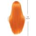 Orange Long Straight Wigs for Women | 28 Inch Synthetic Hair Wig with Bangs for Cosplay & Daily Use - Buy Online on GoSupps.com