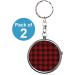 Pack of 2 Portable Pill Organizer - Red Lumberjack Gingham Metal Medicine Box 3 Compartment Vitamin & Meds Case with Keychain | International Shipping - Buy Online on GoSupps.com