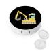 Cartoon Excavator Contact Lens Case Travel Portable Travel Contact Lens Box with Mirror