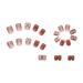 Finished Artificial Nail Manicure Diamond Short Square Flash Fack Nails 24pcs/pack with Wearing Tool Aurora Diamond