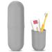 Maxmerry travel toothbrush portable travel water cup set creative toothbrush cup toothbrush holder for toothbrushes and toothpaste suitable for travel hiking business trips home (gray)