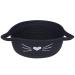 Small Woven Basket Cotton Rope Basket with Cat Ears Little Storage Baskets for Organizing Bins Organizer Wicker Nursery Room for Kids Baby Dog Toy Drawer Gifts 9.5"x8.5"x4",Black