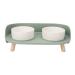 Kjaoyu increased puppy bowls for food and water increased ceramic ceilings pouring them protecting the cervical spine double feed and water bowls for cat needs white (green)