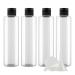 Zeoabsy 4 pieces empty 250ml transparent pet plastic bottle with black hinged lid flat shoulder portable bottle for cosmetic fluids oil travel transparent 250ml