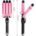 Buy 3-Barrel Waving Iron - 25mm Adjustable Temperature Curling Iron for All Hair Types - Fast Heating Hair Styling Tool in Pink - Buy Online on GoSupps.com