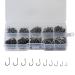300pcs Small Fishing Hooks Black High Carbon Fishing Hooks Set 6 Sizes with a Plastic Box 500pcs Black