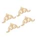 Alipis 4pcs Furniture Ornament Flower Corner Wooden Carving Corner Decals Unpainted Frames Cabinet Flowers