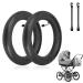 MIIKUU 2x 10 inch hoses 2 pieces of stroller hose with angle valve 45 incl 2 tire sticks tire hose seamless hose for strollers black