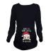 Humor Maternity Top Funny Pregnancy Pregnant T Shirt Long Sleeve-Santa Baby Black S