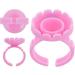 Sibba 100 Eyelash Glue Holder Rings - Pink Plastic Container Cups for Eyelash Extensions & Fan Bloom Accessories - Buy Online on GoSupps.com
