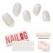 Nailog halfway hardened gel nail wrap 20pcs long-lasting nail polish strips gel nail stickers in salon quality nail art strips kit with shiny gel finish blanc