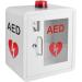 Qianmei AED wall cabinet AED alarm box for the outdoor area with transparent window and keys stainless steel handles for emergencies at home in the office and in public locations