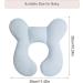 Blublu Park Baby Head Support Pillow - Soft Cotton Travel Pillow for Newborns in Blue | For Car Seats and Strollers - Buy Online on GoSupps.com