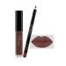 MAEPEOR Matte Lipstick and Lipliner Set 2Pcs Non-Stick Cup Velvety Liquid Lipgloss Set Waterproof and Long Lasting Liquid Lipstick Set for Women and Girls (2PCS Set Brown)