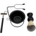 NSNT Exquisit Men's 4-in-1 Razor Brush Set - Fashionable Stainless Steel Beard Brush & Bowl Holder - 10x14.5cm Black - Buy Online on GoSupps.com