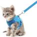 Meioro Adjustable Dog Harness with Leash - Soft Padded Vest for Small & Medium Dogs - Reflective Black & Azure Blue - Size S (30-34cm) - Buy Online on GoSupps.com