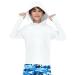BesserBay Boys UV Shirt Long Sleeve with Hood UPF50+ Rashguard Kids 120-160 White 150