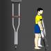 Underarm Crutches for Adults Medical Health Aluminum Axillary Crutch Adjustable Telescopic Walking Cane Comfortable Underarm Pad/Handgrip (Color : 1pcs) Warm Life