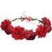 Wiwpar Red Rose Floral Crown Headband - Adjustable Flower Wreath Garland for Wedding & Party Women s Hair Accessory - Buy Online on GoSupps.com