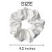 Satin Silk Hair Scrunchies Set - 6 Pcs Soft Hair Ties & Accessories for Women and Girls | 4.2 Inch Pure White Hair Bands - Buy Online on GoSupps.com