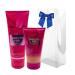 Bath & Body Works PERFECT IN PINK Ultimate Hydration Body Cream & Foaming Sugar Body Scrub 2-piece Gift Set with a Blue Bow for Holidays Full Size