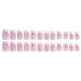 24Pcs Pink Flower French Tip Press-On Nails | Short Square Artificial Fake Nails for Women & Girls | Full Cover Stick-On Nail Art Supplies - Buy Online on GoSupps.com