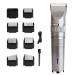 Qtynudy 1Set Professional Hair Clipper Men Haircut Ceramic Blade Shave Hair Clipper Silver