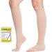 Beister Medical Open Toe Knee High Calf Compression Socks for Women & Men Firm 20-30 mmHg Graduated Support Hosiery for Varicose Veins Edema Flight Pregnancy (A Pair) Beige XXL