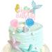 Mermaid Cake Topper Happy Birthday Cake Picks Glitter Shell Cupcake Topper Mermaid Cake Decoration for Mermaid Baby Shower Birthday Party Supplies - Buy Online on GoSupps.com
