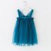 PythJooh Baby Girl Tulle Dress | Sleeveless Butterfly Wings Tutu Dress | 18-24 Months | Peacock Blue - Buy Online on GoSupps.com